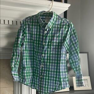 Crewcuts Green and Blue Checkered Button Down Shirt